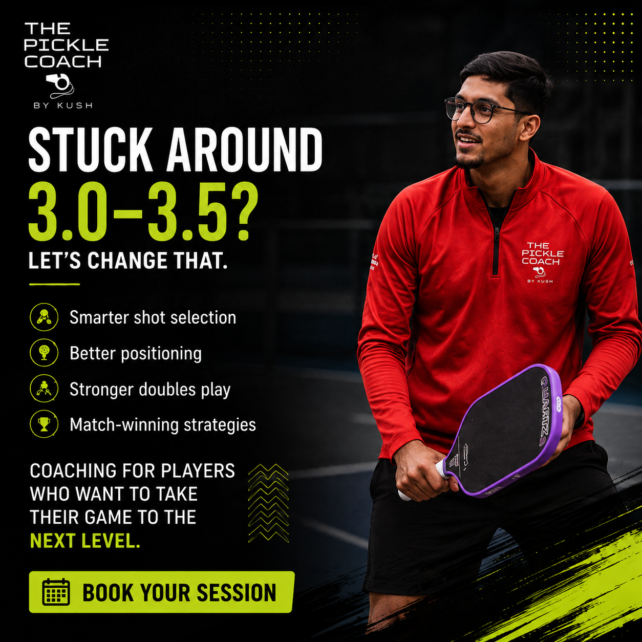 Pickleball coaching for players looking to progress beyond the 3.0 to 3.5 level