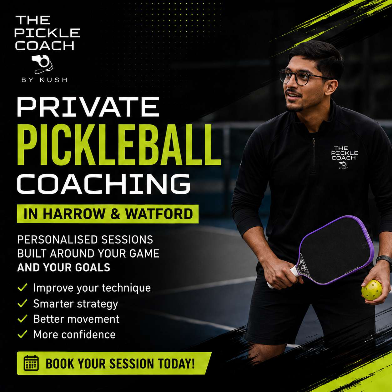 Private pickleball coaching information for Harrow and Watford